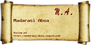 Madarasi Absa névjegykártya